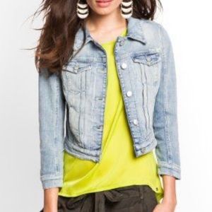 GUESS Diane Cropped Jean Jacket - Distressed
